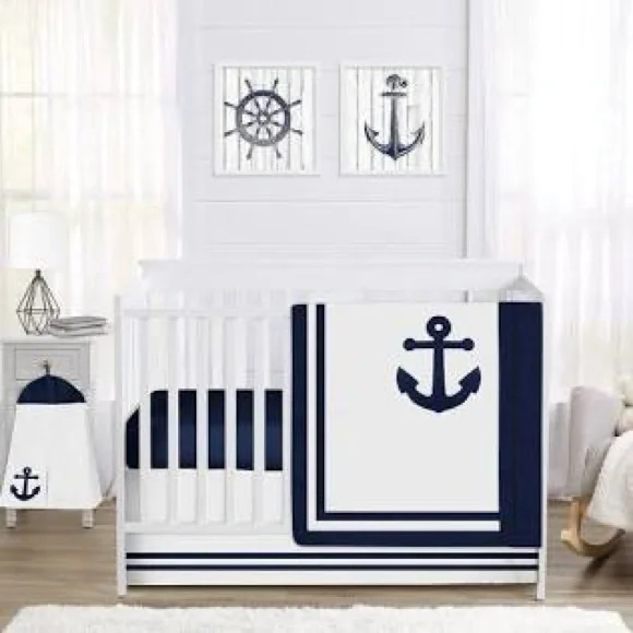 Nautical Themed Baby Crib with Anchor Design
